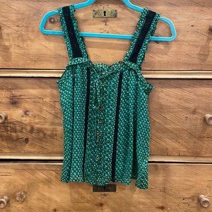 Anthropologie Green Blouse Size 0